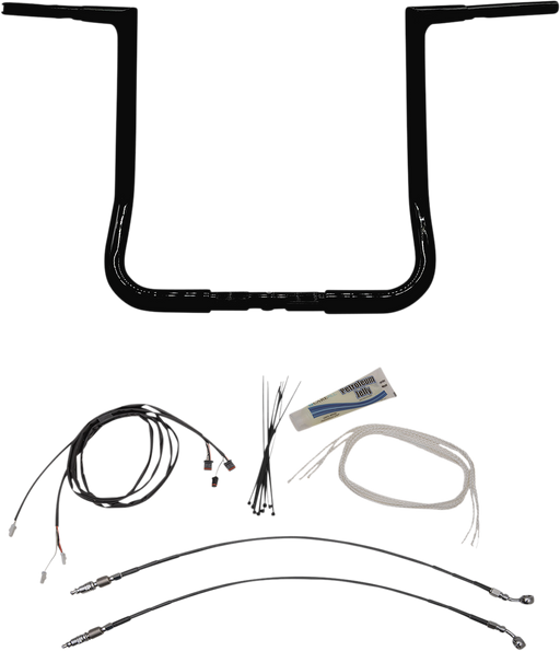 FAT BAGGERS INC. 1-1/4" EZ Install Flat Top Handlebar Kit - 16" - Black 709216-B