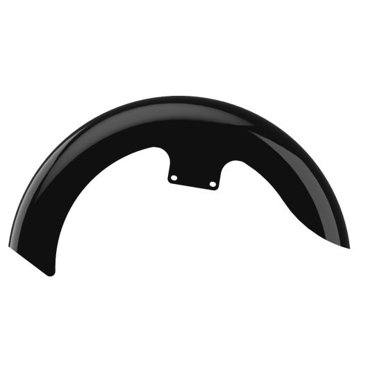 ADVANBLACK 19" Reveal Wrapper Hugger Front Fender w/ Chrome Spacers - Vivid Black - Touring '09-'13