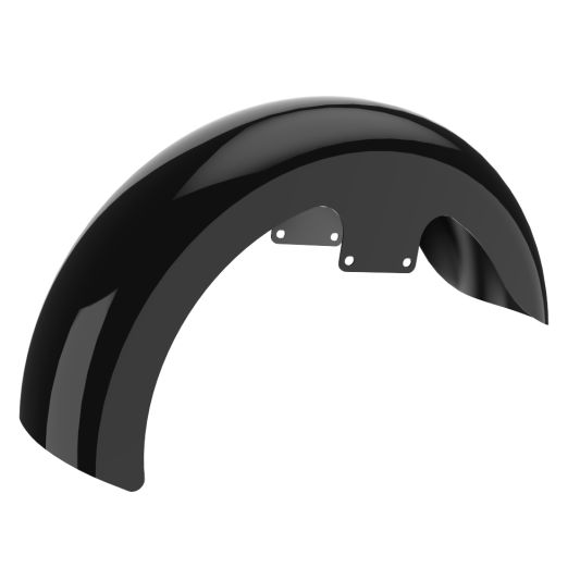 ADVANBLACK 19" Reveal Wrapper Hugger Front Fender w/ Chrome Spacers - Vivid Black - Touring '09-'13