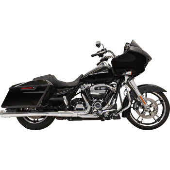 BASSANI XHAUST DNT 4" Megaphone Slip-On Mufflers - Chrome with Chrome End Cap - '17-'19 TOURING