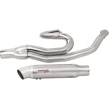BASSANI XHAUST Road Rage II 2-Into-1 with Hot Rod Turnout Muffler System - Chrome - '07-'16 TOURING