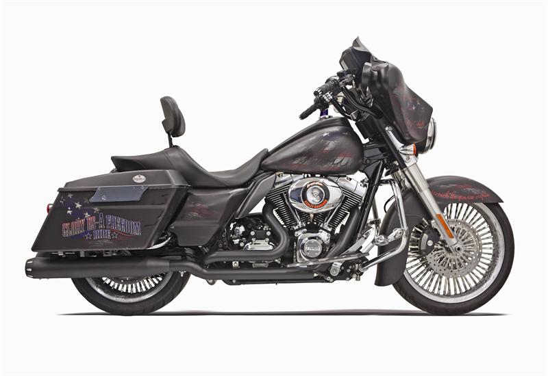 BASSANI XHAUST 4" Quick Change Series Slip-On Mufflers - Black - '95-'16 TOURING