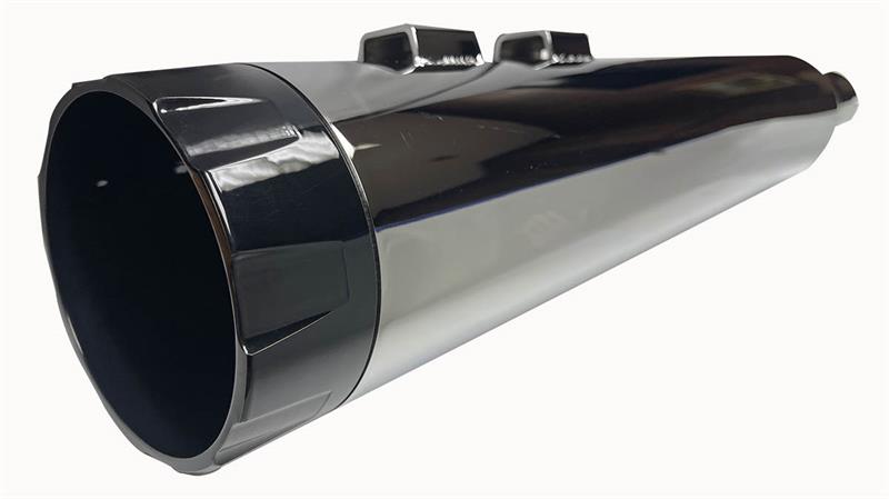 BASSANI XHAUST 4-1/2" Slip-On Mufflers - Chrome - '17-'24 TOURING