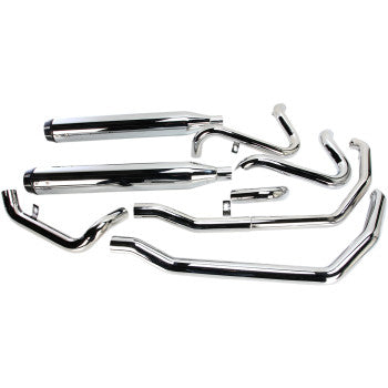 BASSANI XHAUST True-Dual Down Under Exhaust System - Chrome - Straight Can - Touring '09-'16