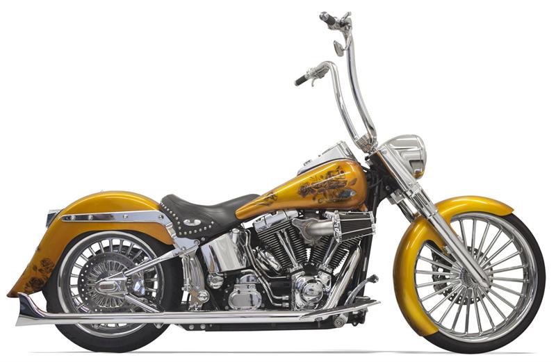 BASSANI XHAUST True Duals Exhaust System with 1-7/8" Fishtail Mufflers — without Baffles - 30" - '89-'17 SOFTAIL
