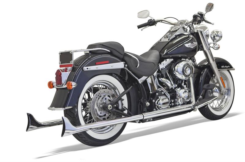 BASSANI XHAUST True Duals Exhaust System with 1-7/8" Fishtail Mufflers - without Baffles - 36" - '89-'17 SOFTAIL