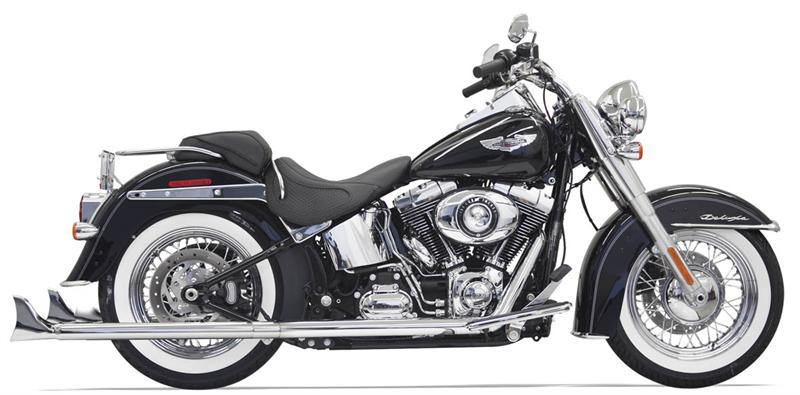 BASSANI XHAUST True Duals Exhaust System with 2-1/4" Fishtail Mufflers - without Baffles - 33" - '89-'17 SOFTAIL