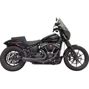 BASSANI XHAUST 2-into-1 Ripper Short Exhaust System - Black - '18-'24 Softail