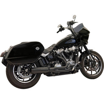 BASSANI XHAUST 2-into-1 Exhaust System with Superbike Muffler - 4" - Black - '18-UP SOFTAIL