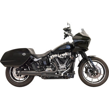 BASSANI XHAUST 2-into-1 Exhaust System with Superbike Muffler - 4" - Black - '18-UP SOFTAIL