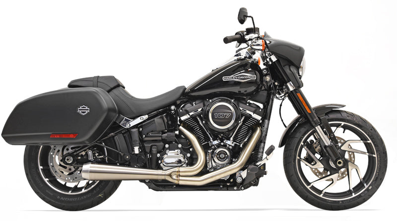BASSANI XHAUST 2-into-1 Road Rage 3 Exhaust System - Stainless - '18-'24 SOFTAIL