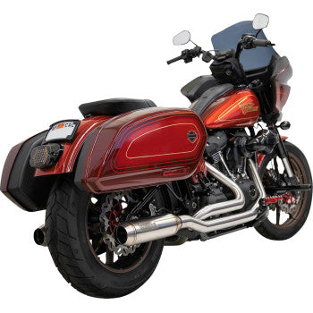 BASSANI XHAUST True Dual Performance Exhaust System with 4" Muffler - Stainless Steel - '18-'24 SOFTAIL
