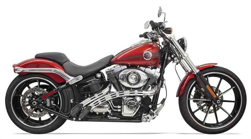 BASSANI XHAUST Radial Sweeper Exhaust - Black/Chrome - '86-'17 SOFTAIL / DYNA