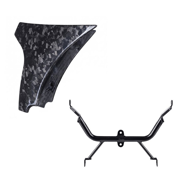Advanblack Carbon Fiber Side Spoiler Panel Fairings with Support Bracket for '23.5Up Harley Road Glide