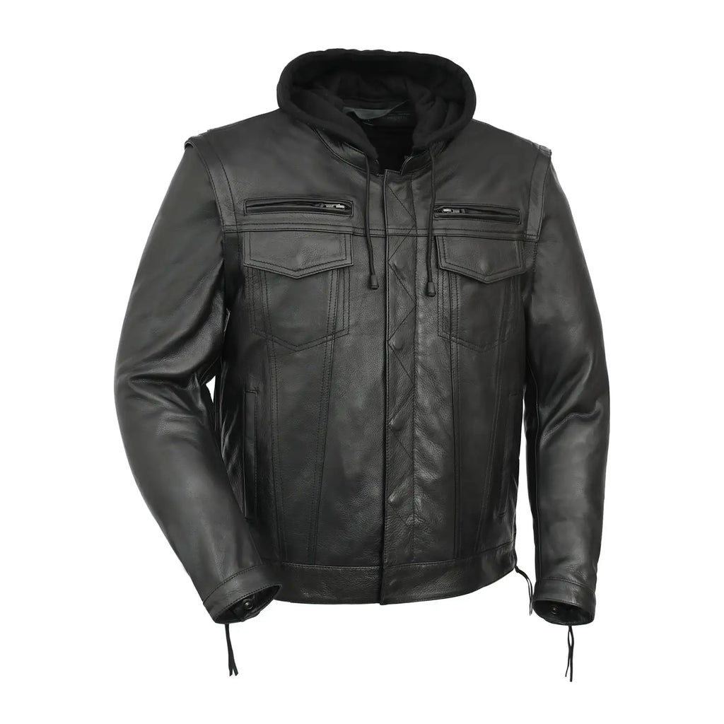Nightstrike Men's Motorcycle Leather Jacket — Lifestyle Cycles