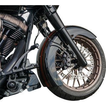 ARLEN NESS Fat Tire Fork Boot Cover - Black Anodized - Smooth - '99-'13 FLT