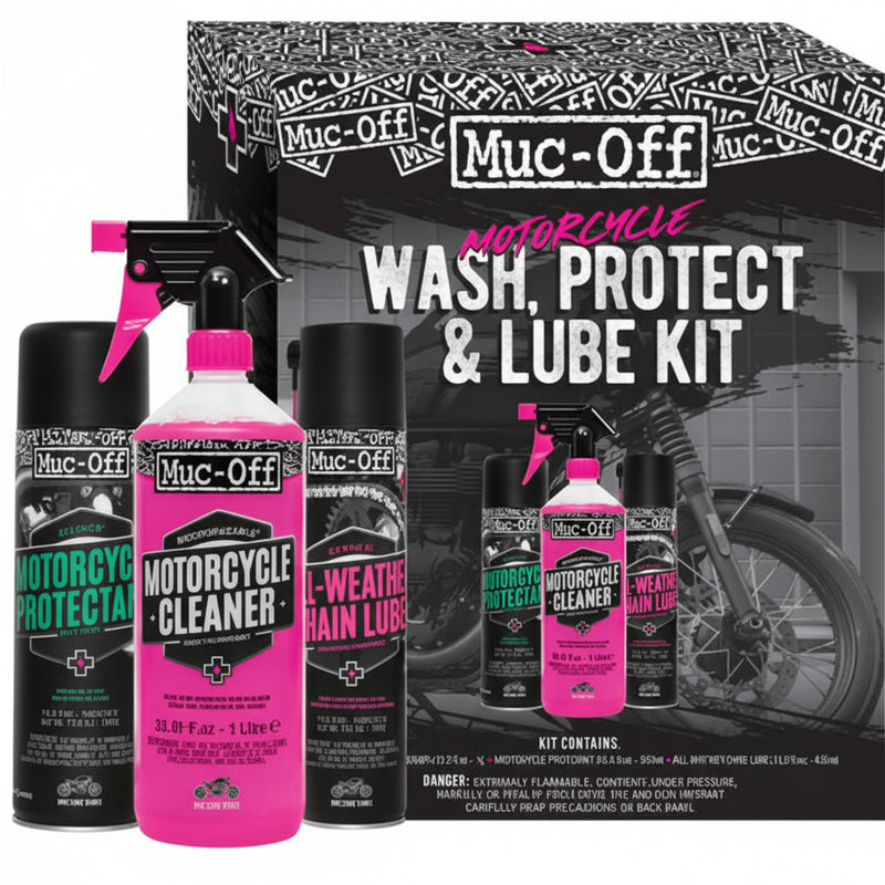 MUC-OFF USA Motorcycle Wash, Protect & Lube Kit