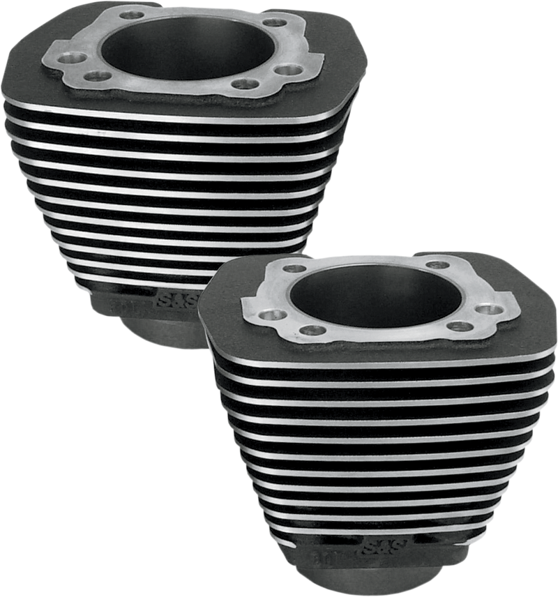 S&S CYCLE Cylinder - Evolution Big Twin - Wrinkle Black - Highlighted Fins