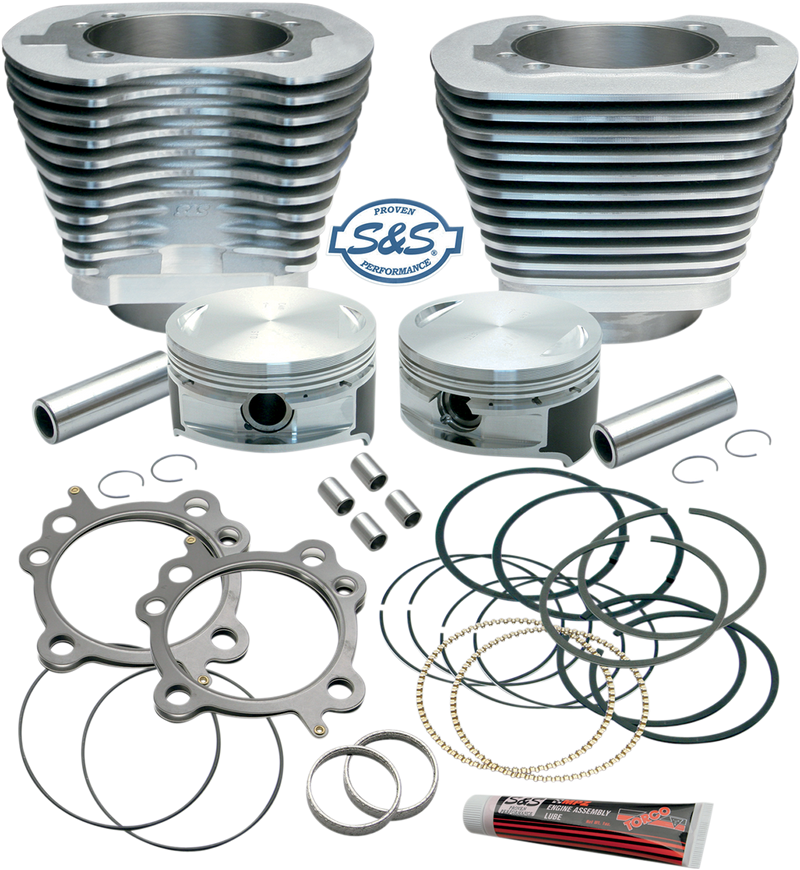 S&S CYCLE Cylinder & Piston Replacement for S&S 106" Stroker Kit - Silver