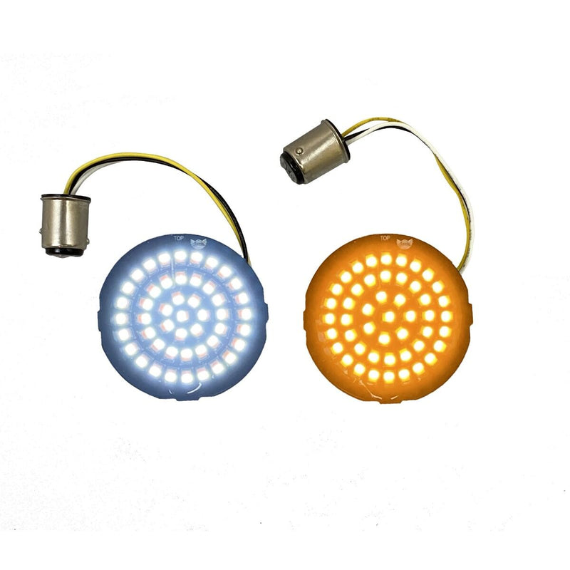 CUSTOM DYNAMICS Genesis 4 Solid Amber/White LED Turn Signal Inserts