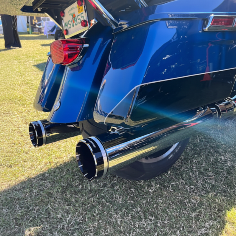 KHROME WERKS 4-1/2" HP-Plus® Slip-On Mufflers - Tracer Tip - M8 Touring