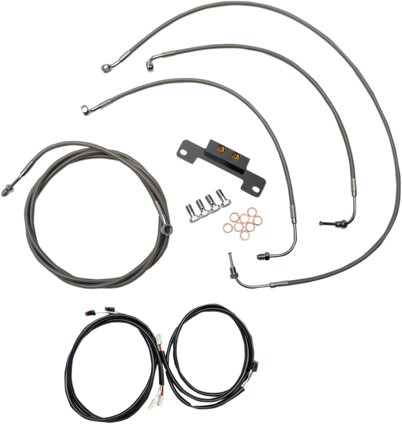 LA CHOPPERS Stainless Complete Plug-and-Play Cable Kit - 15" - 17" Handlebars