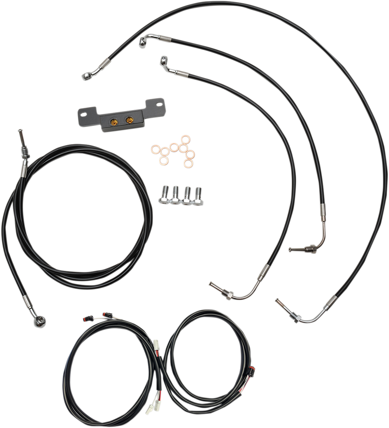 LA CHOPPERS Black Complete Plug-and-Play Cable Kit - 15" - 17" Handlebars