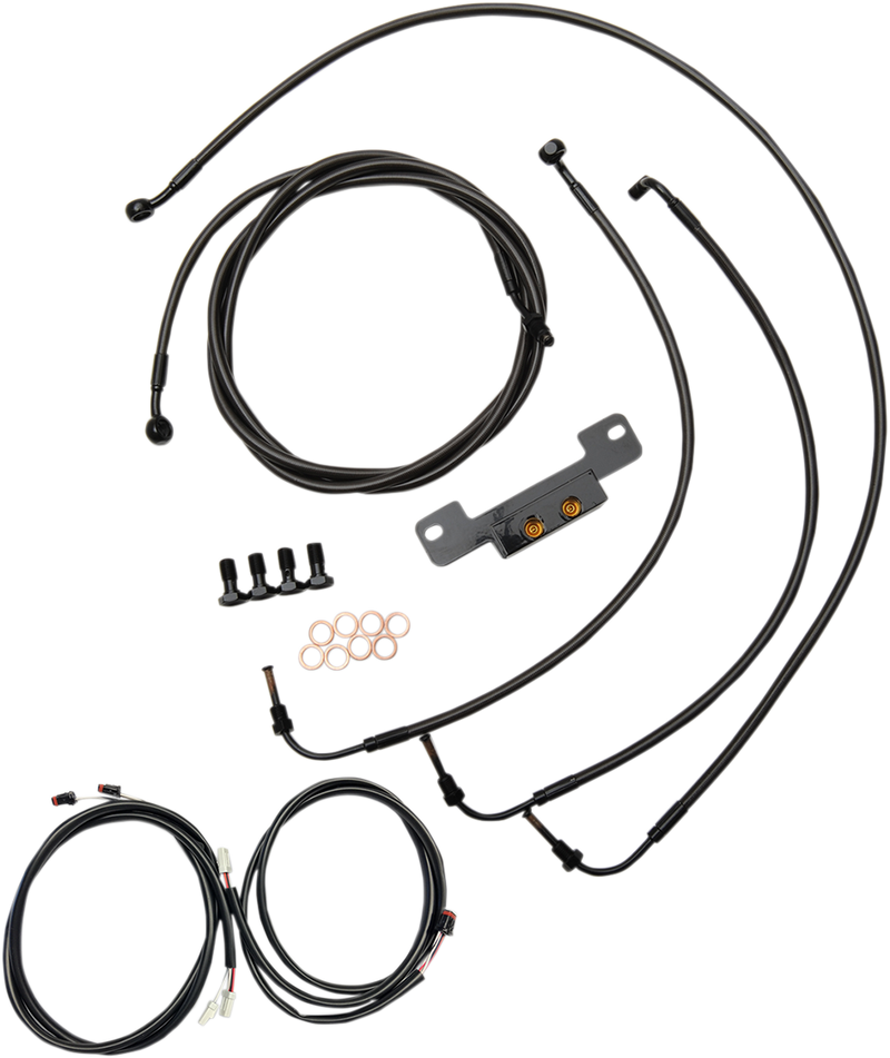 LA CHOPPERS Midnight Complete Plug-and-Play Cable Kit - 15" - 17" Handlebars