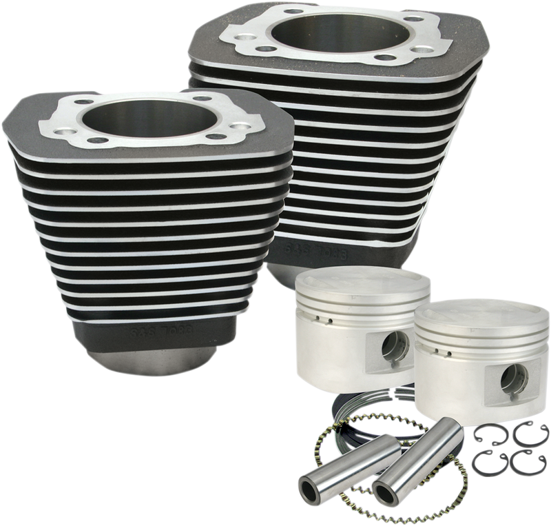 S&S CYCLE Cylinder & Piston Kit - 80" - Evolution Big Twin - Wrinkle Black