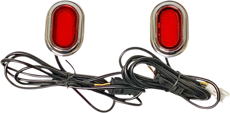 CUSTOM DYNAMICS PLUGZ™ Antenna Grommet Lights - Red Lens - Chrome