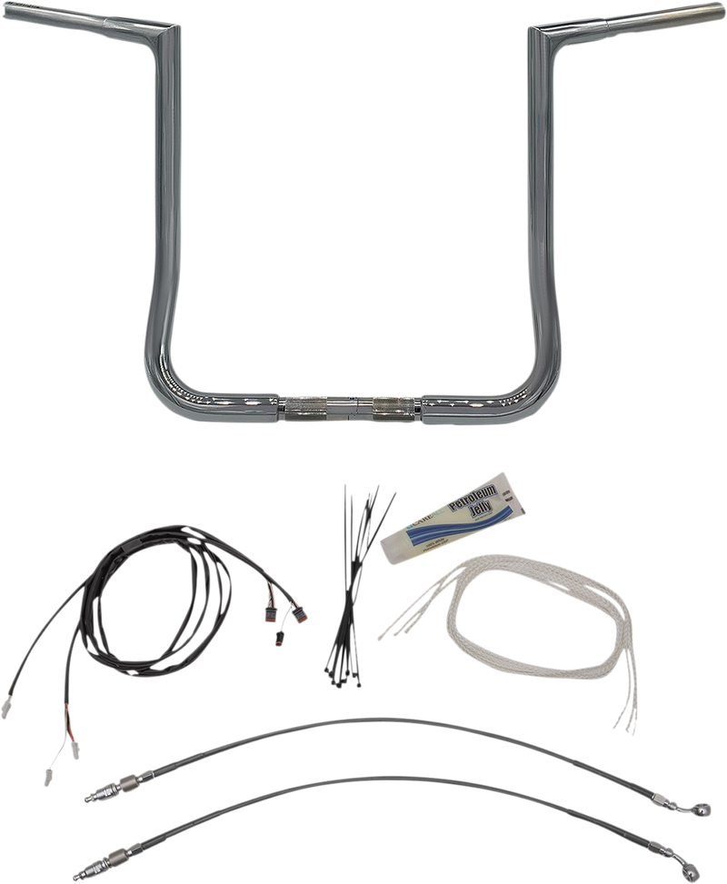 FAT BAGGERS INC. 1-1/4" EZ Install Flat Top Handlebar Kit - 16" - Chrome 709216