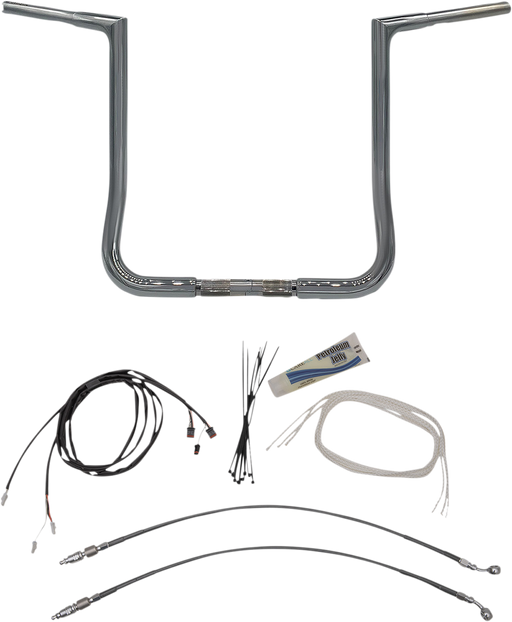 FAT BAGGERS INC. 1-1/4" EZ Install Flat Top Handlebar Kit - 16" - Chrome 709216