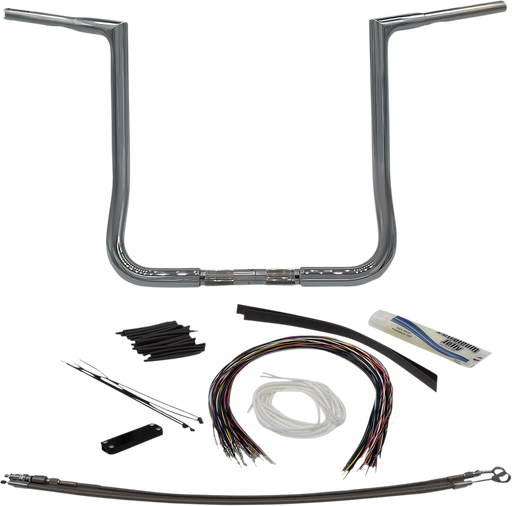 FAT BAGGERS INC. 1-1/4" EZ Install Flat Top Handlebar Kit - 16" - Chrome 709116