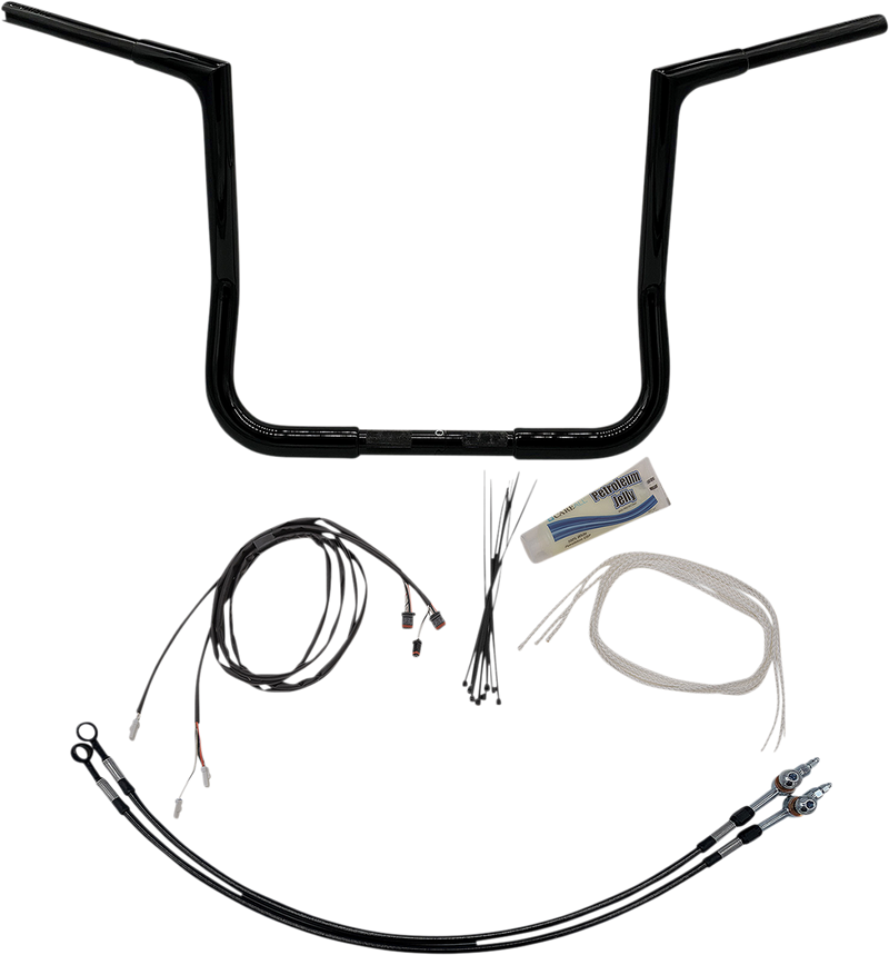 FAT BAGGERS INC. 1-1/4" EZ Install Flat Top Handlebar Kit - 14" - Black 709214-B