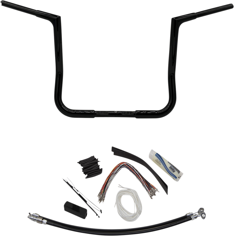 FAT BAGGERS INC. 1-1/4" EZ Install Flat Top Handlebar Kit - 14" - Black 709114-B