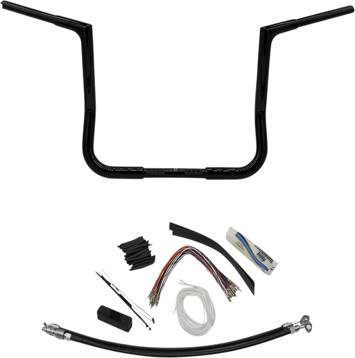FAT BAGGERS INC. 1-1/4" EZ Install Flat Top Handlebar Kit - 14" - Black 709114-B