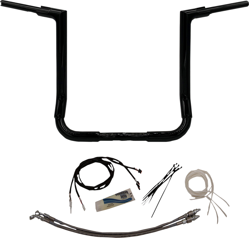 FAT BAGGERS INC. 1-1/2" EZ Install Flat Top Handlebar Kit - 16" - Black 609216-B