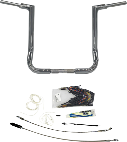 FAT BAGGERS INC. 1-1/2" EZ Install Flat Top Handlebar Kit - 16" - Chrome 609116