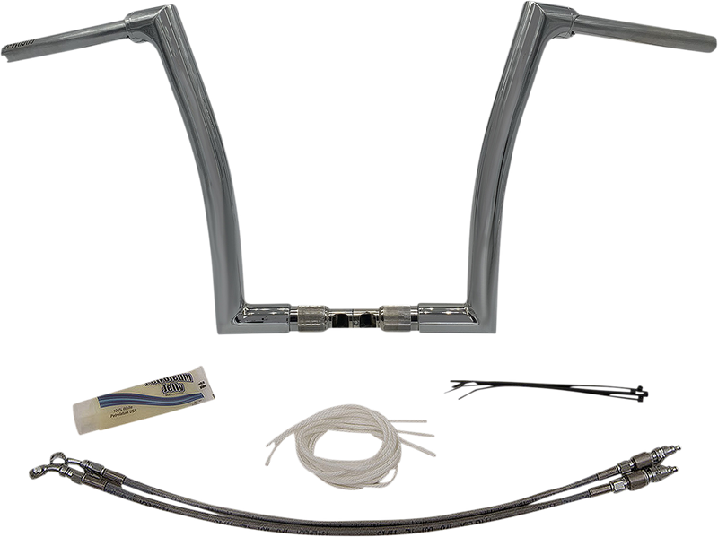 FAT BAGGERS INC. 1-1/2" EZ Install Flat Top Handlebar Kit - 14" - Chrome 609314