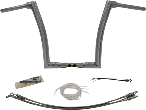 FAT BAGGERS INC. 1-1/2" EZ Install Flat Top Handlebar Kit - 14" - Chrome 609314