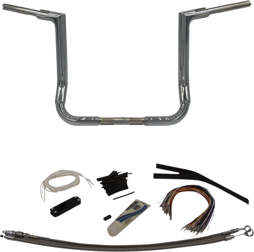 FAT BAGGERS INC. 1-1/2" EZ Install Flat Top Handlebar Kit - 14" - Chrome 609114