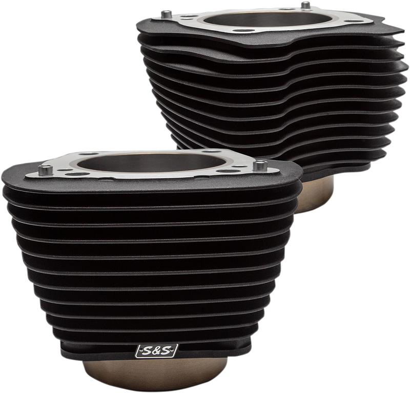 S&S CYCLE Cylinders - 4.25" - M8 - Black - Non-Highlighted Fins