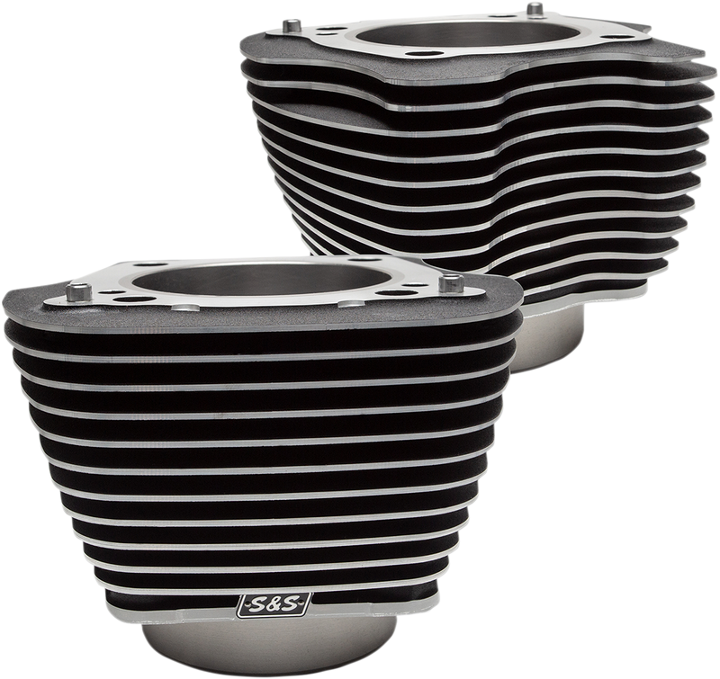 S&S CYCLE Cylinders - 4.25" - M8 - Black - Highlighted Fins