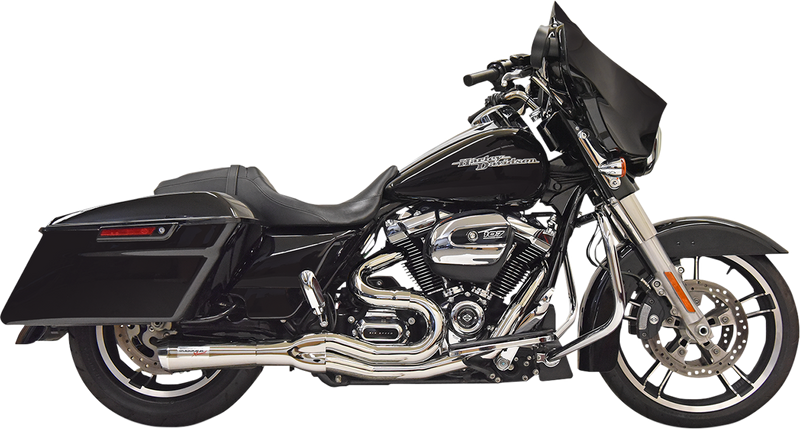 BASSANI XHAUST Road Rage II 2-Into-1 Mid-Length Exhaust System 2017 - 2023 TOURING- Chrome