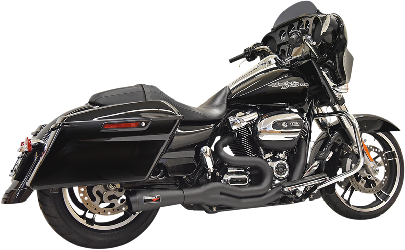 BASSANI XHAUST Road Rage II 2-Into-1 Mid-Length Exhaust System 2017-2021 TOURING - Black