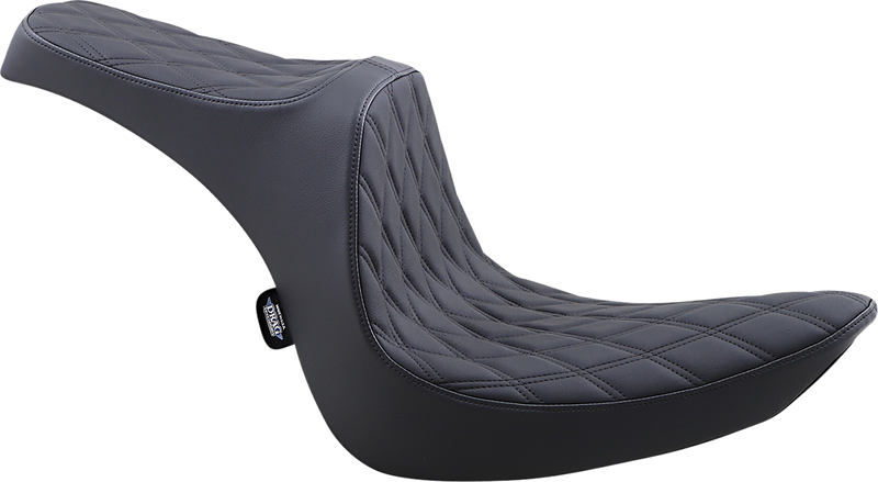 DRAG SPECIALTIES Predator III Double Diamond Black Stitch Vinyl Seat - Black - Softail '06-'17