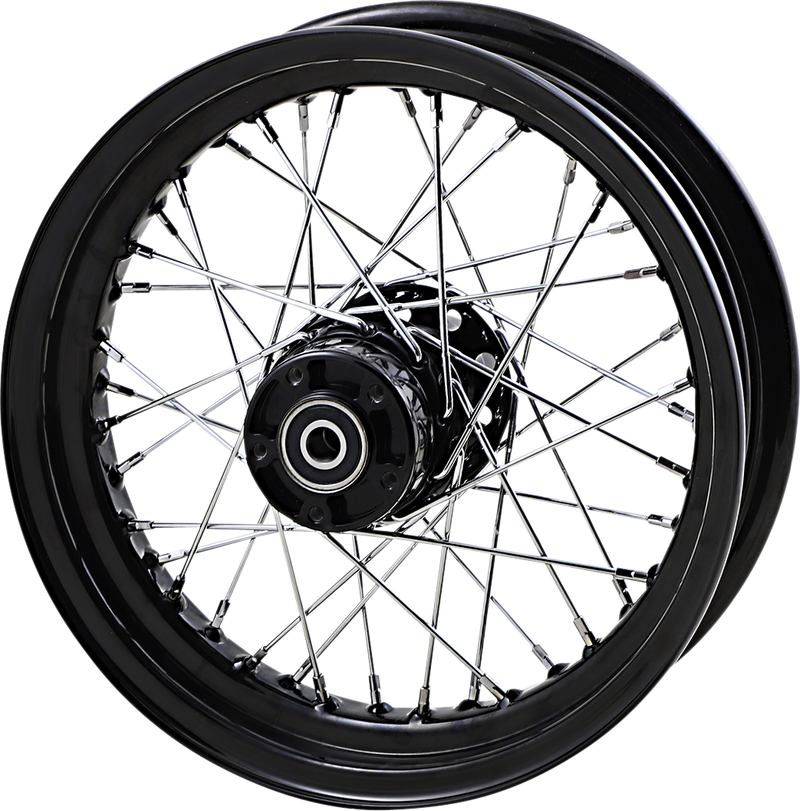 DRAG SPECIALTIES Replacement Front Laced 40 Spoke Wheel - Gloss Black - 16x3 - '00-'07 Touring