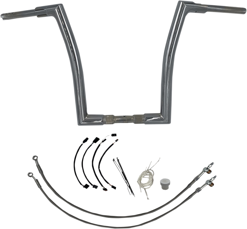 FAT BAGGERS INC. 1-1/2" EZ Install Flat Top Handlebar Kit - 16" - Chrome 609616