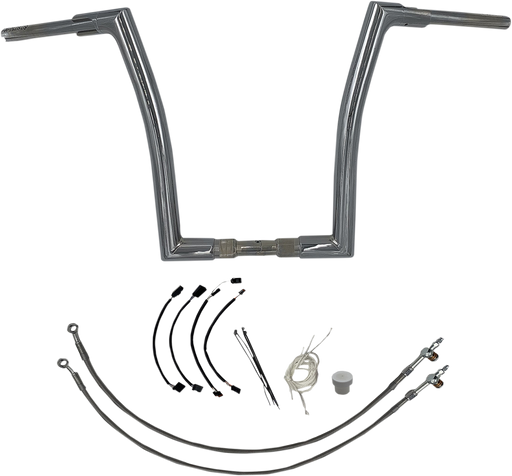 FAT BAGGERS INC. 1-1/2" EZ Install Flat Top Handlebar Kit - 16" - Chrome 609616
