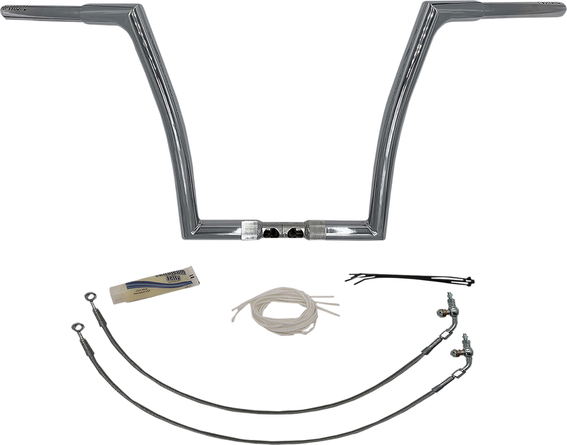 FAT BAGGERS INC. 1-1/4" EZ Install Flat Top Handlebar Kit - 14" - Chrome 709314